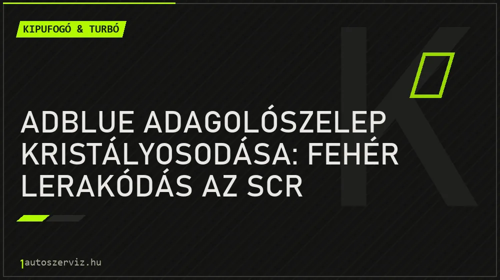 AdBlue adagolószelep kristályosodása: fehér lerakódás az SCR rendszerben