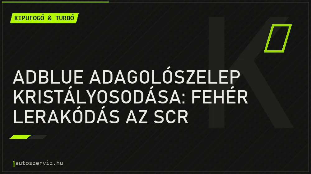 Kipufogó & turbó - AdBlue adagolószelep kristályosodása: fehér lerakódás az SCR rendszerben