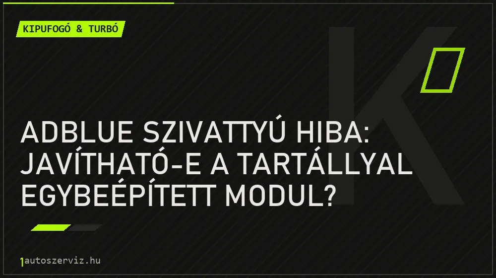 AdBlue szivattyú hiba: Javítható-e a tartállyal egybeépített modul? - Kipufogó & turbó, 1autoszerviz Óbuda