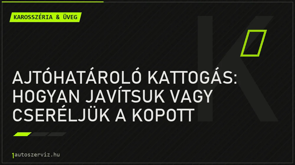 Karosszéria & üveg - Ajtóhatároló kattogás: Hogyan javítsuk vagy cseréljük a kopott határolót?