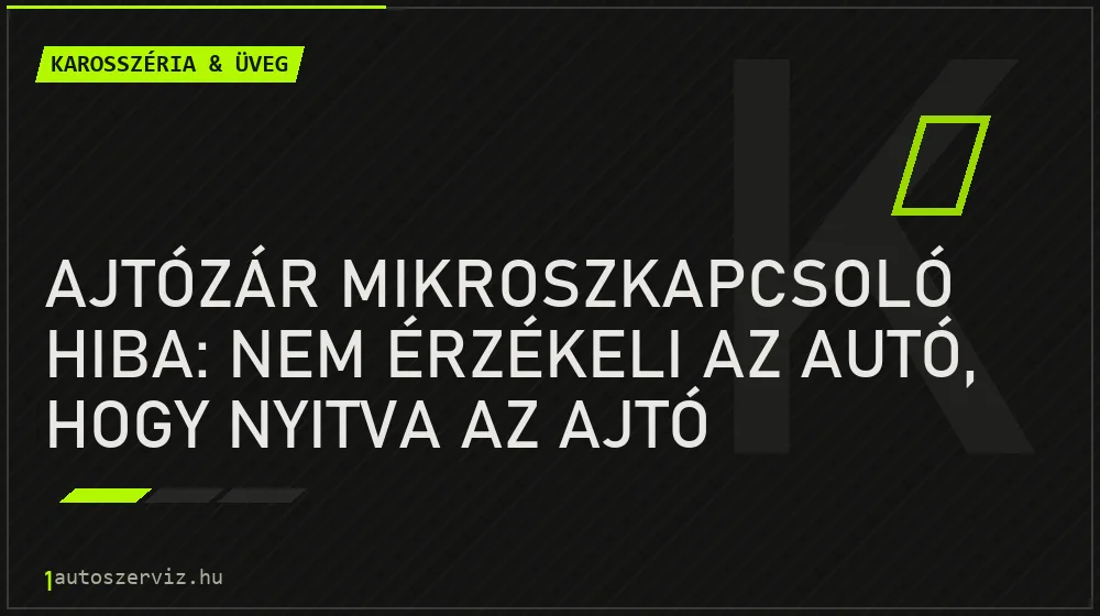 Ajtózár mikroszkapcsoló hiba: Nem érzékeli az autó, hogy nyitva az ajtó - Karosszéria & üveg, 1autoszerviz Óbuda
