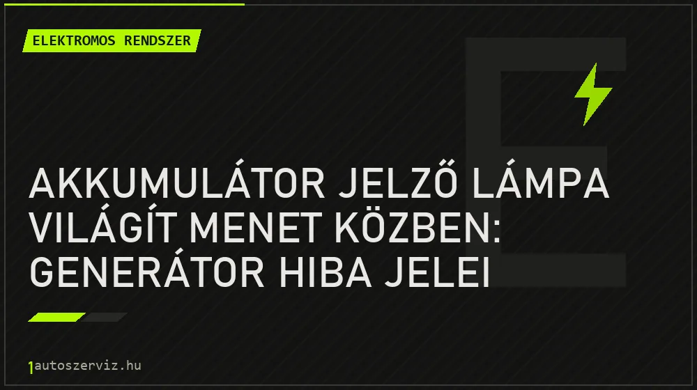 Akkumulátor jelző lámpa világít menet közben: Generátor hiba jelei - Elektromos rendszer, 1autoszerviz Óbuda