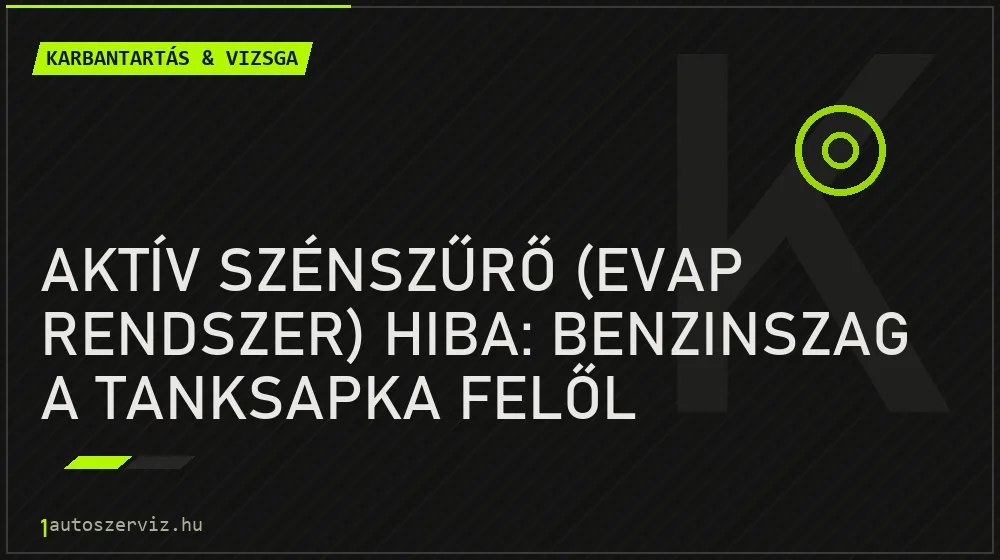 Karbantartás & vizsga - Aktív szénszűrő (EVAP rendszer) hiba: Benzinszag a tanksapka felől