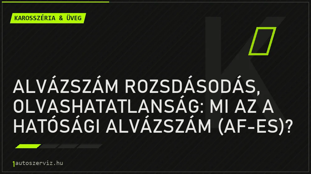Alvázszám rozsdásodás, olvashatatlanság: Mi az a hatósági alvázszám (AF-es)? - Karosszéria & üveg