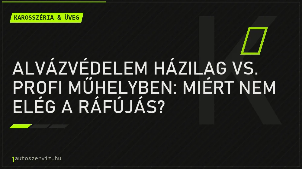Alvázvédelem házilag vs. profi műhelyben: Miért nem elég a ráfújás? - Karosszéria & üveg