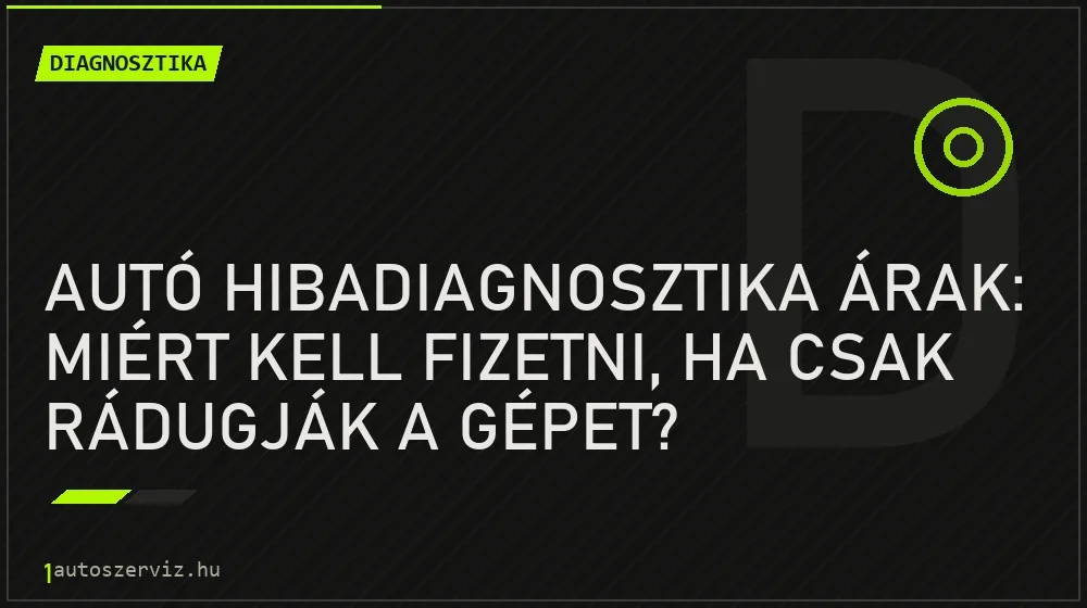 Diagnosztika - Autó hibadiagnosztika árak: Miért kell fizetni, ha csak rádugják a gépet?