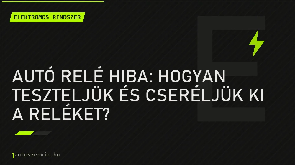 Autó relé hiba: hogyan teszteljük és cseréljük ki a reléket?