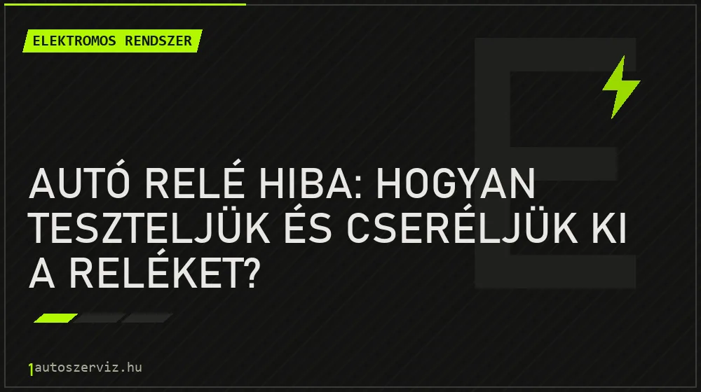 Elektromos rendszer - Autó relé hiba: hogyan teszteljük és cseréljük ki a reléket?