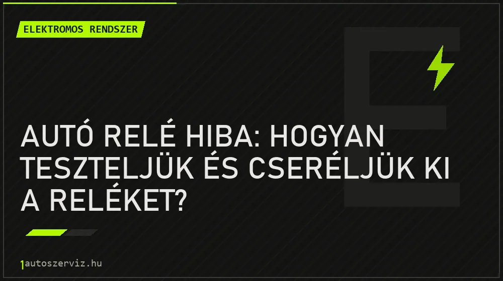 Autó relé hiba: hogyan teszteljük és cseréljük ki a reléket? - Elektromos rendszer, 1autoszerviz Óbuda
