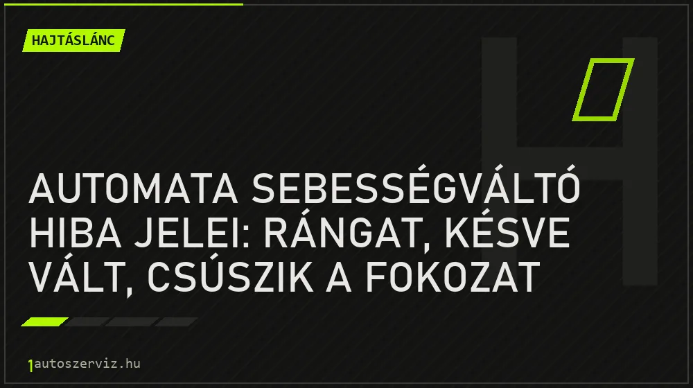 Automata sebességváltó hiba jelei: Rángat, késve vált, csúszik a fokozat - Hajtáslánc, 1autoszerviz Óbuda