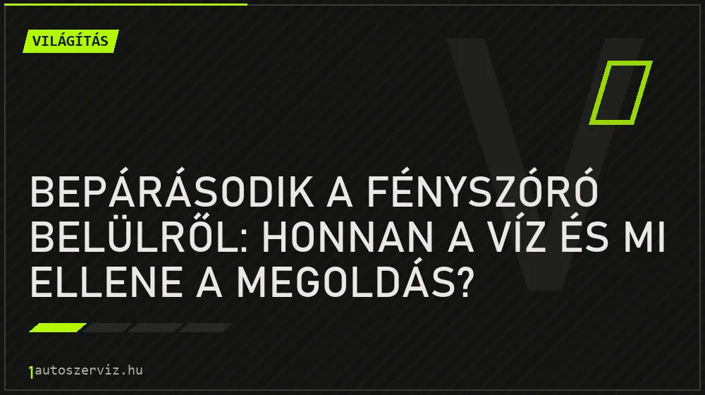 Bepárásodik a fényszóró belülről: honnan a víz és mi ellene a megoldás?