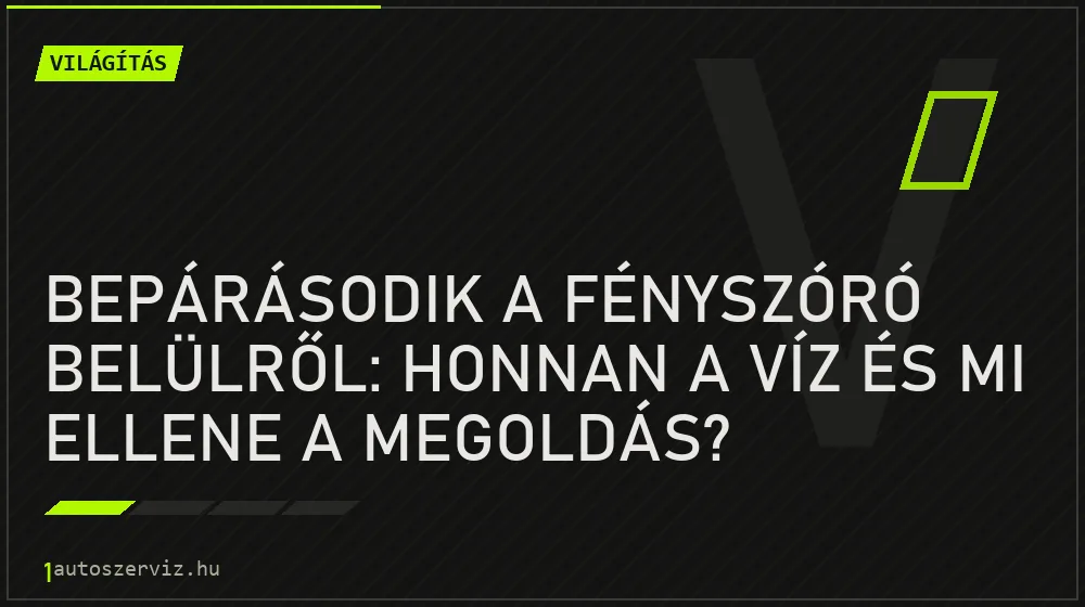 Világítás - Bepárásodik a fényszóró belülről: honnan a víz és mi ellene a megoldás?
