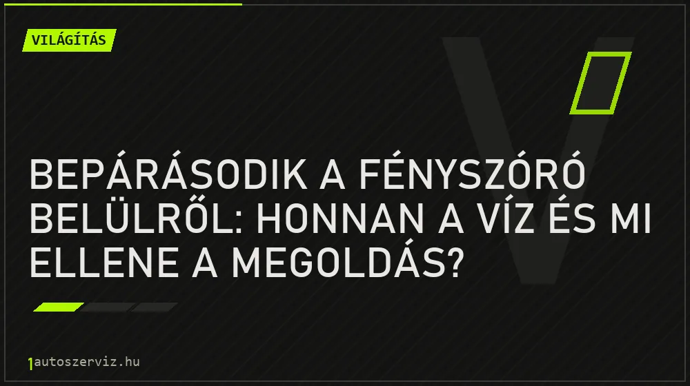 Bepárásodik a fényszóró belülről: honnan a víz és mi ellene a megoldás? - Világítás, 1autoszerviz Óbuda