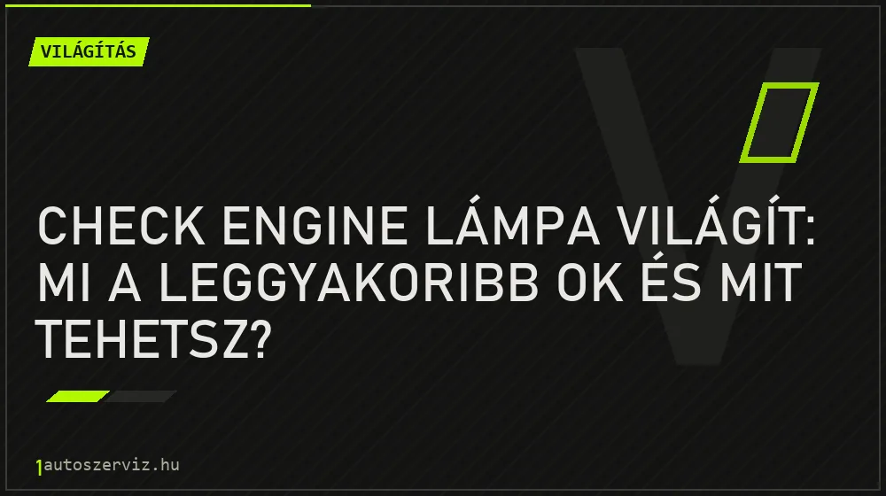 Check engine lámpa világít: mi a leggyakoribb ok és mit tehetsz? - Világítás, 1autoszerviz Óbuda