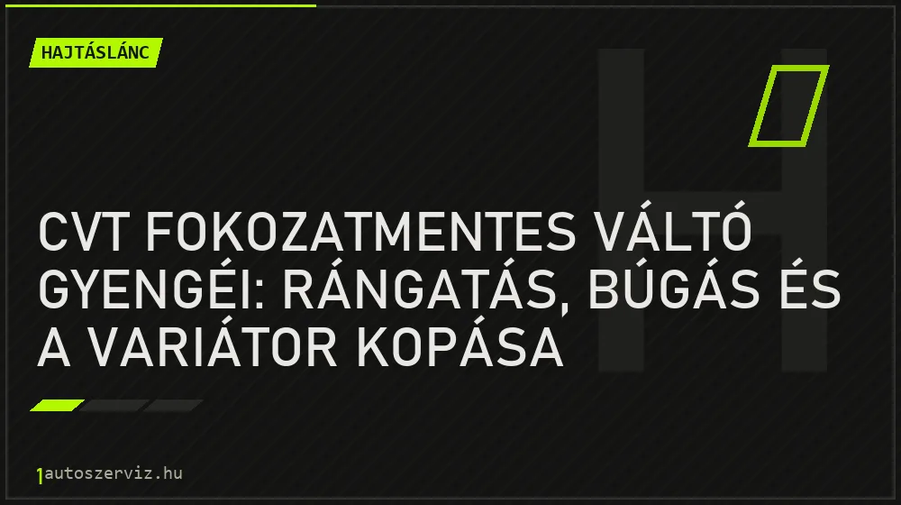 CVT fokozatmentes váltó gyengéi: rángatás, búgás és a variátor kopása