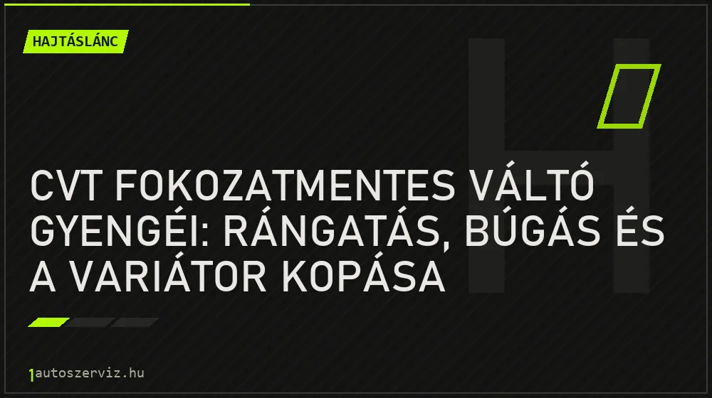 Hajtáslánc - CVT fokozatmentes váltó gyengéi: rángatás, búgás és a variátor kopása