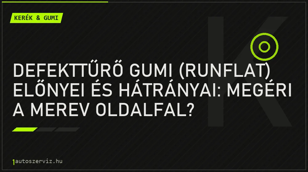 Defekttűrő gumi (RunFlat) előnyei és hátrányai: Megéri a merev oldalfal? - Kerék & gumi