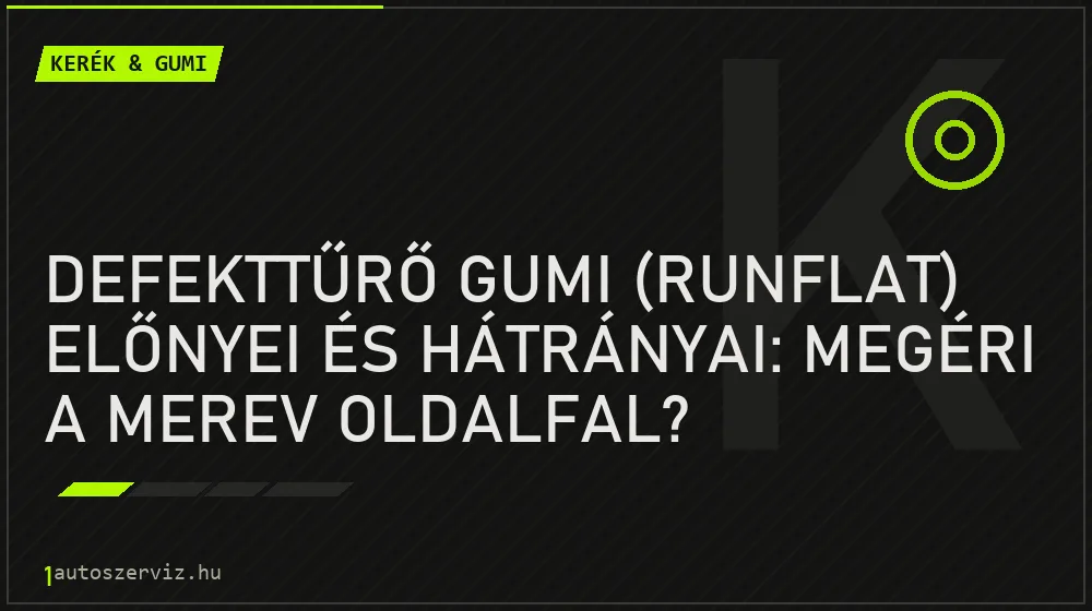 Defekttűrő gumi (RunFlat) előnyei és hátrányai: Megéri a merev oldalfal? - Kerék & gumi, 1autoszerviz Óbuda