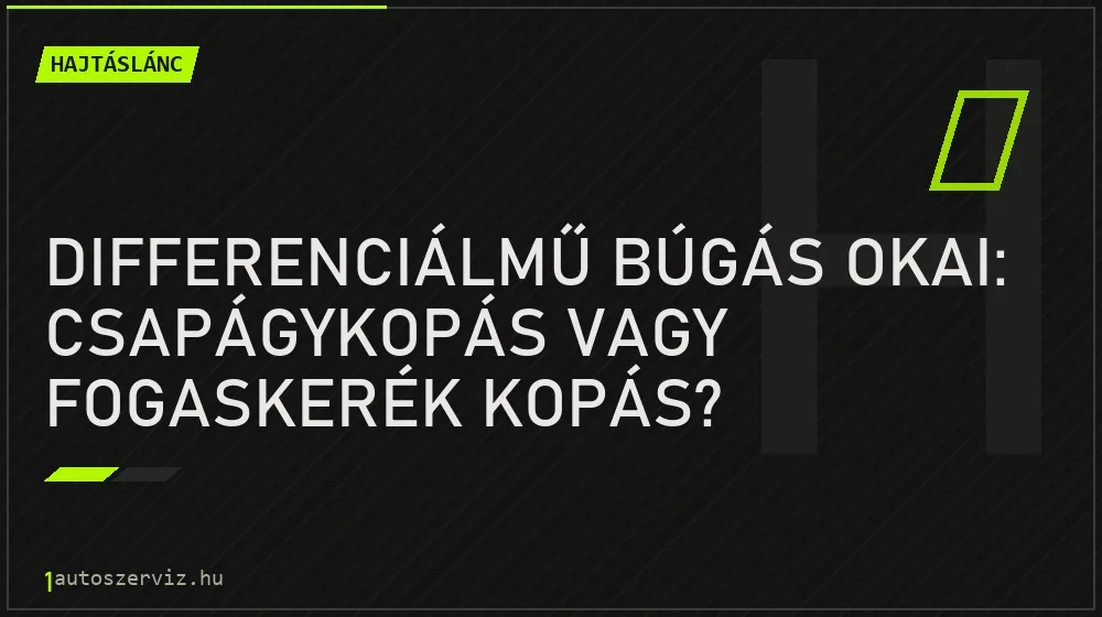 Differenciálmű búgás okai: Csapágykopás vagy fogaskerék kopás? - Hajtáslánc