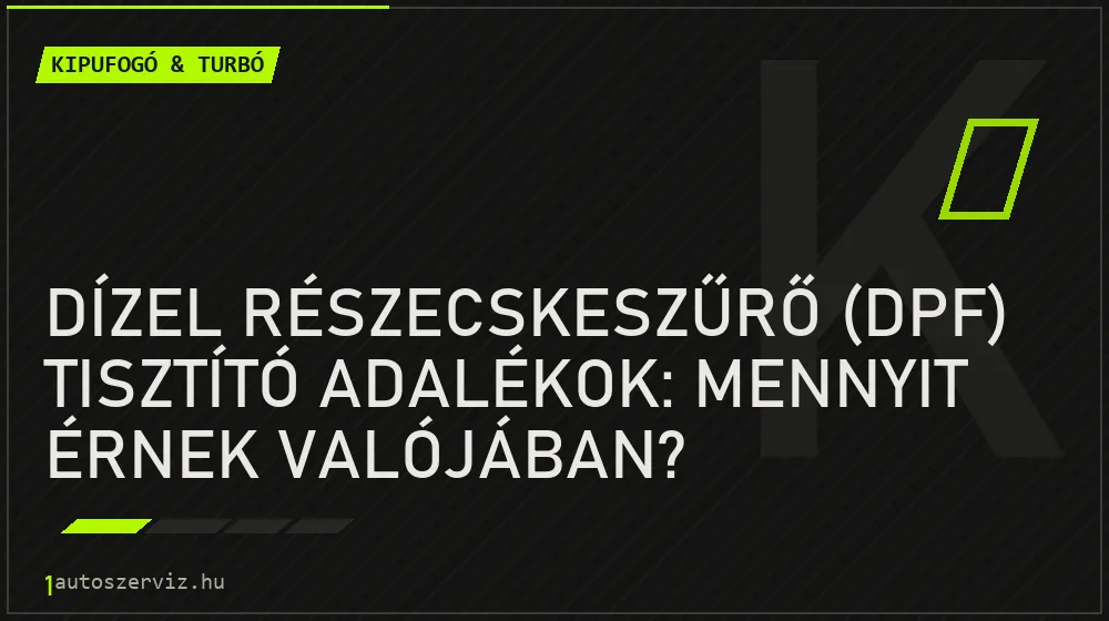 Dízel részecskeszűrő (DPF) tisztító adalékok: Mennyit érnek valójában? - Kipufogó & turbó