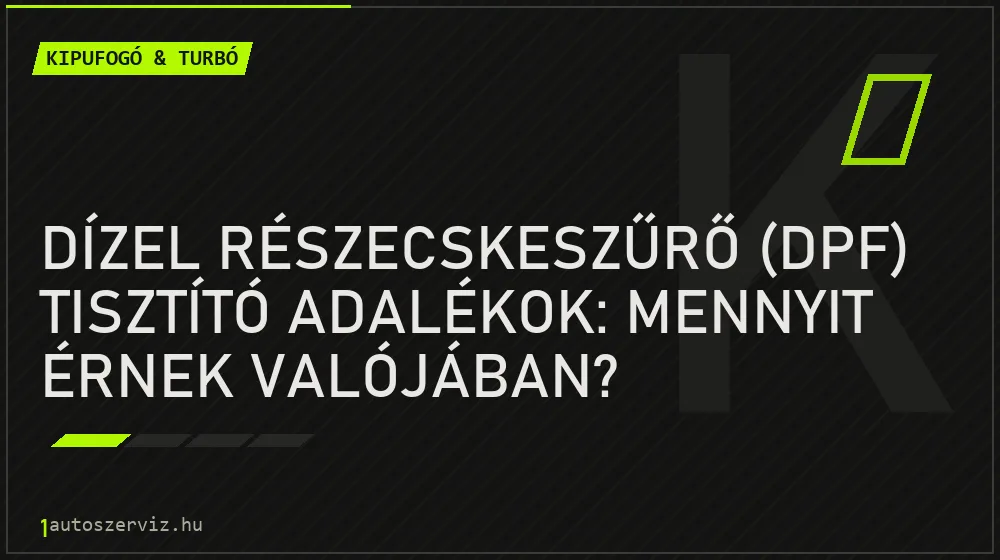 Dízel részecskeszűrő (DPF) tisztító adalékok: Mennyit érnek valójában? - Kipufogó & turbó, 1autoszerviz Óbuda