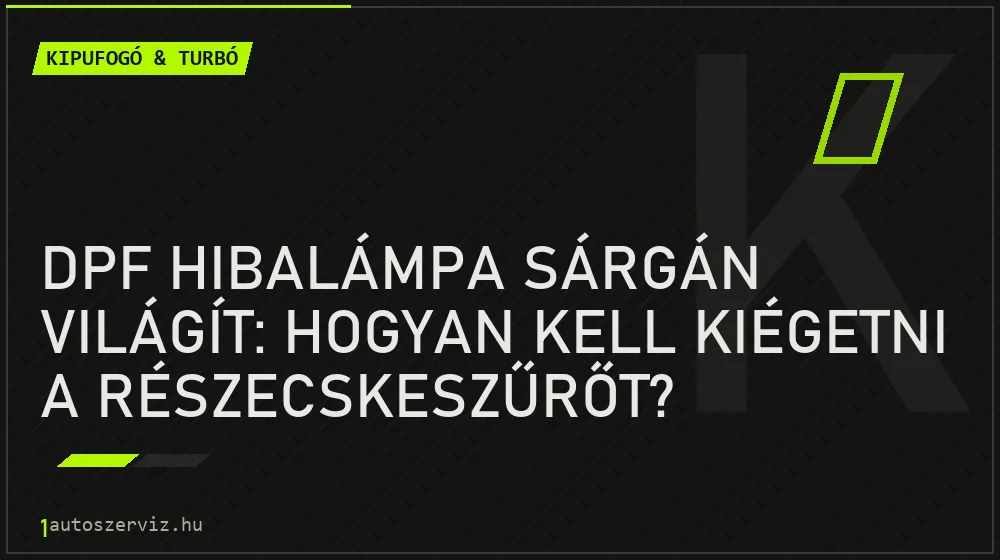 DPF hibalámpa sárgán világít: Hogyan kell kiégetni a részecskeszűrőt? - Kipufogó & turbó, 1autoszerviz Óbuda