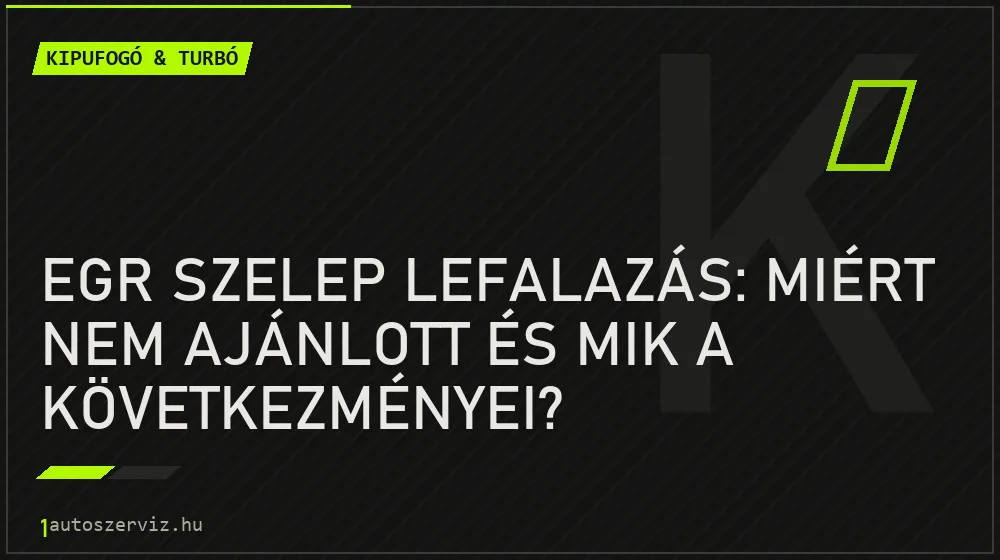 Kipufogó & turbó - EGR szelep lefalazás: Miért nem ajánlott és mik a következményei?