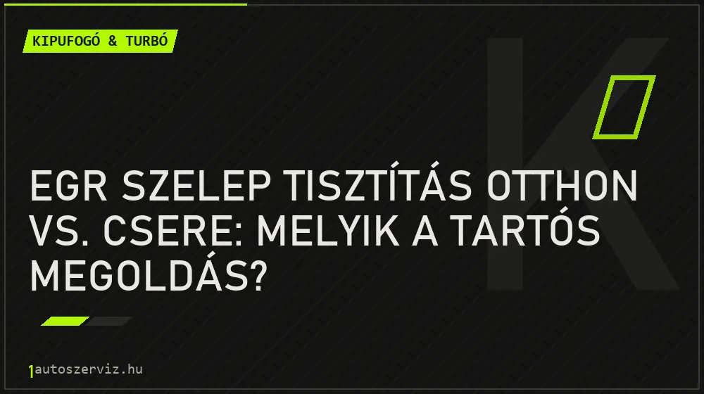 Kipufogó & turbó - EGR szelep tisztítás otthon vs. csere: Melyik a tartós megoldás?