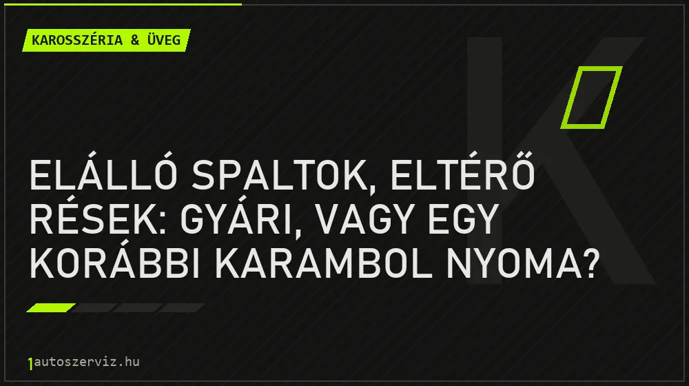 Elálló spaltok, eltérő rések: gyári, vagy egy korábbi karambol nyoma?
