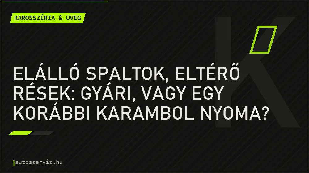 Karosszéria & üveg - Elálló spaltok, eltérő rések: gyári, vagy egy korábbi karambol nyoma?