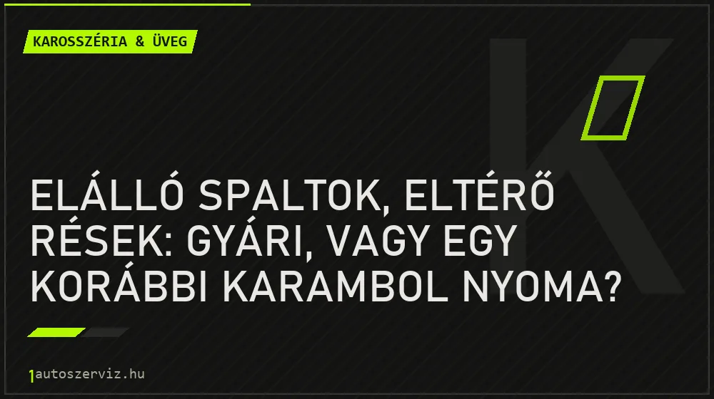Elálló spaltok, eltérő rések: gyári, vagy egy korábbi karambol nyoma? - Karosszéria & üveg, 1autoszerviz Óbuda