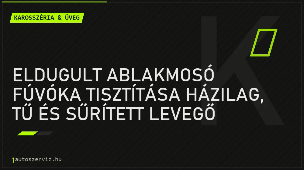Eldugult ablakmosó fúvóka tisztítása házilag, tű és sűrített levegő segítségével - Karosszéria & üveg