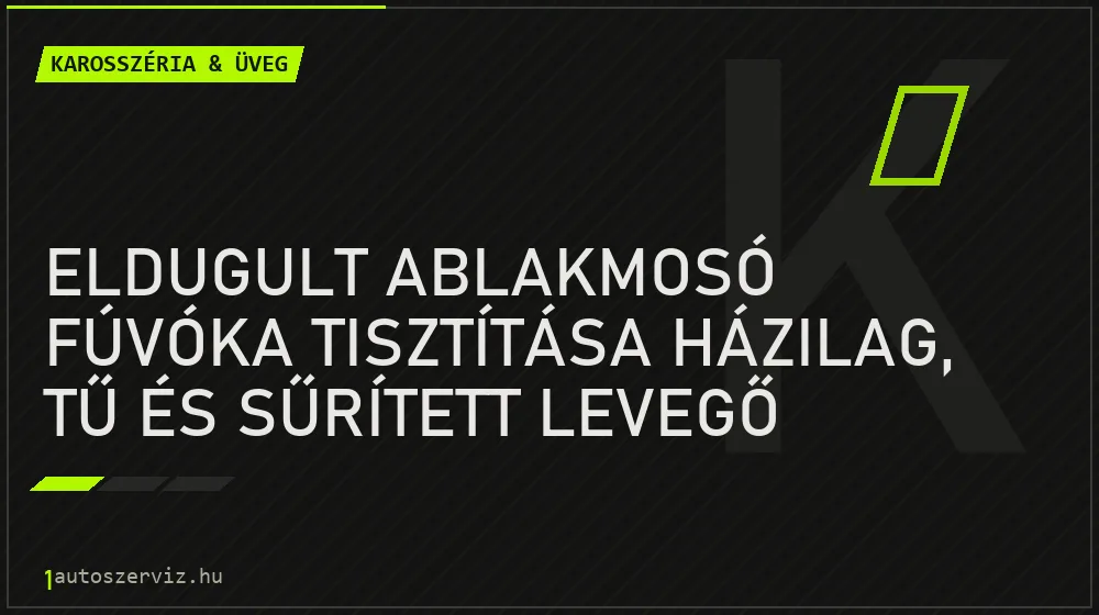 Karosszéria & üveg - Eldugult ablakmosó fúvóka tisztítása házilag, tű és sűrített levegő segítségével