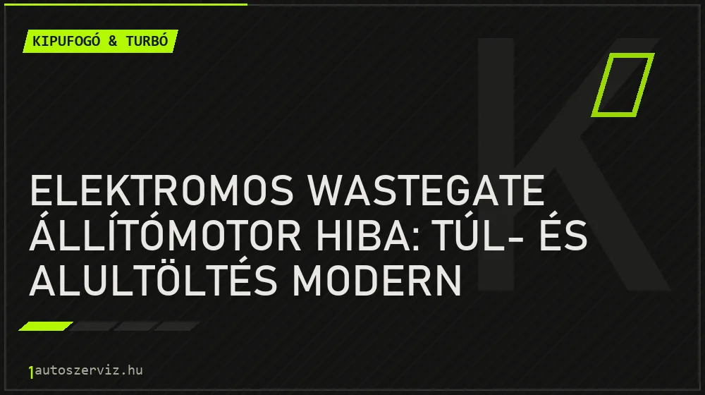 Kipufogó & turbó - Elektromos wastegate állítómotor hiba: túl- és alultöltés modern turbóknál