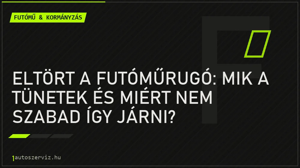 Futómű & kormányzás - Eltört a futóműrugó: Mik a tünetek és miért nem szabad így járni?