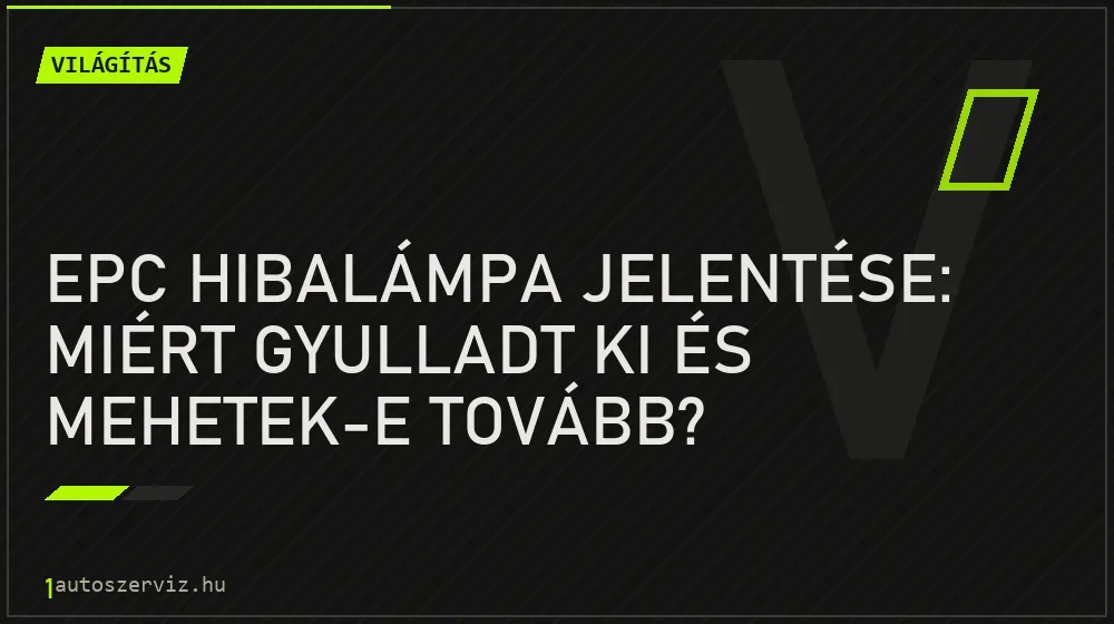 Világítás - EPC hibalámpa jelentése: miért gyulladt ki és mehetek-e tovább?