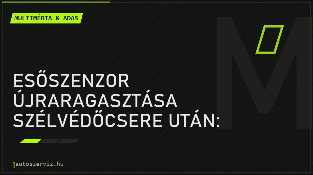 Esőszenzor újraragasztása szélvédőcsere után: Hogyan működik jól? - Multimédia & ADAS