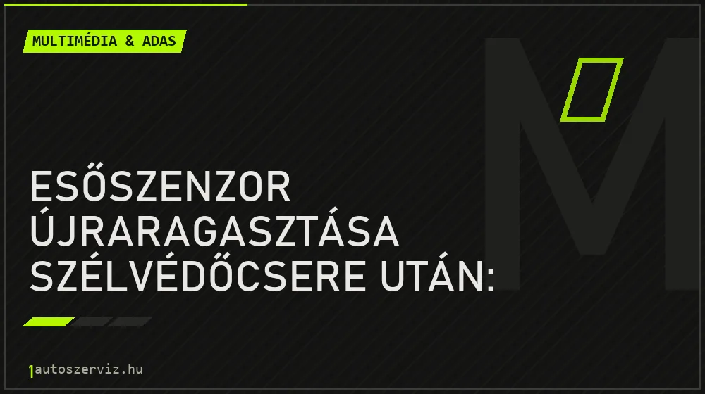 Multimédia & ADAS - Esőszenzor újraragasztása szélvédőcsere után: Hogyan működik jól?