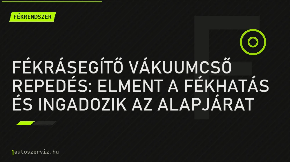 Fékrásegítő vákuumcső repedés: Elment a fékhatás és ingadozik az alapjárat - Fékrendszer, 1autoszerviz Óbuda