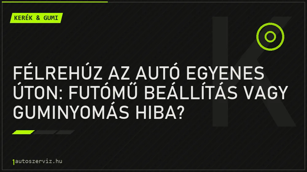 Kerék & gumi - Félrehúz az autó egyenes úton: Futómű beállítás vagy guminyomás hiba?