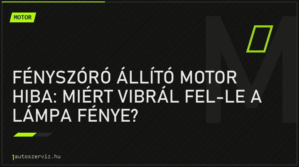 Motor - Fényszóró állító motor hiba: Miért vibrál fel-le a lámpa fénye?