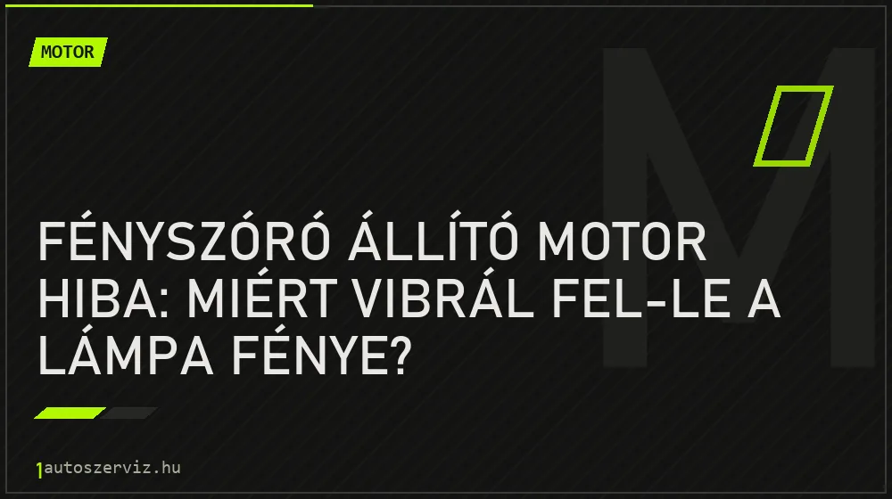 Fényszóró állító motor hiba: Miért vibrál fel-le a lámpa fénye? - Motor, 1autoszerviz Óbuda