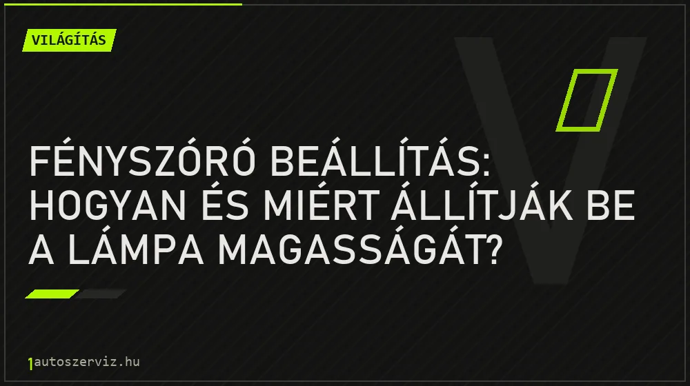Fényszóró beállítás: hogyan és miért állítják be a lámpa magasságát?