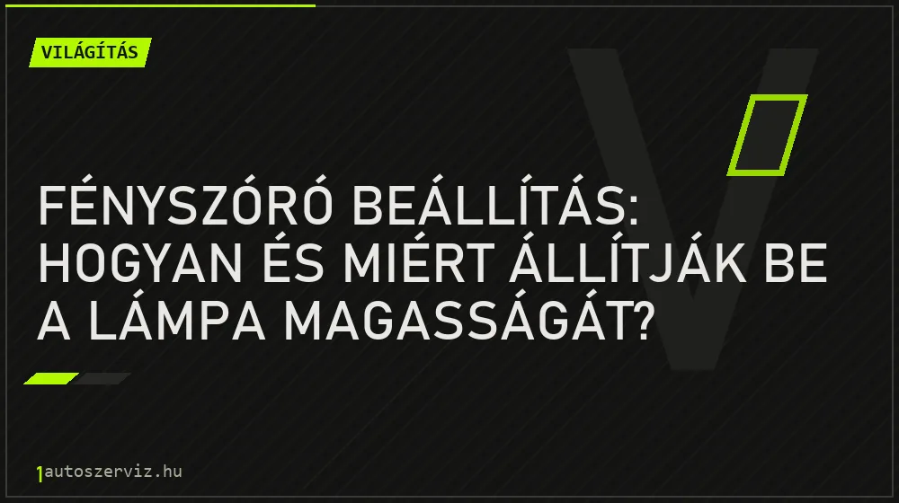 Világítás - Fényszóró beállítás: hogyan és miért állítják be a lámpa magasságát?