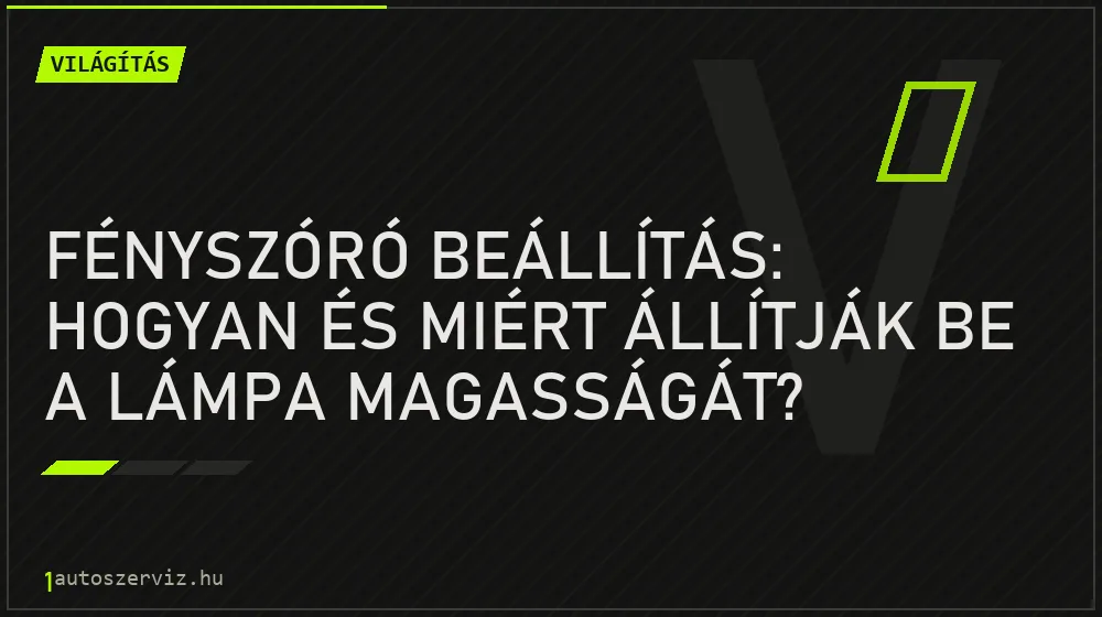Fényszóró beállítás: hogyan és miért állítják be a lámpa magasságát? - Világítás, 1autoszerviz Óbuda