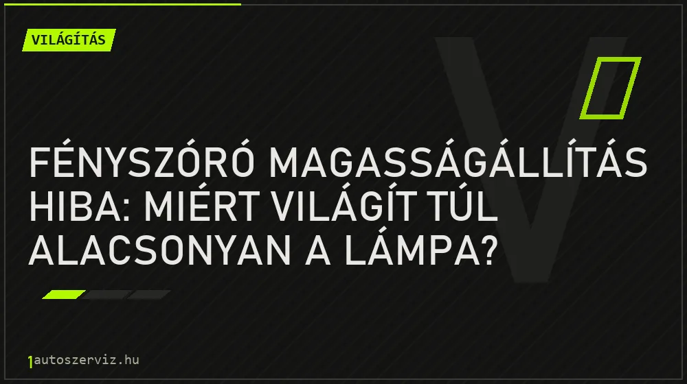 Fényszóró magasságállítás hiba: Miért világít túl alacsonyan a lámpa? - Világítás