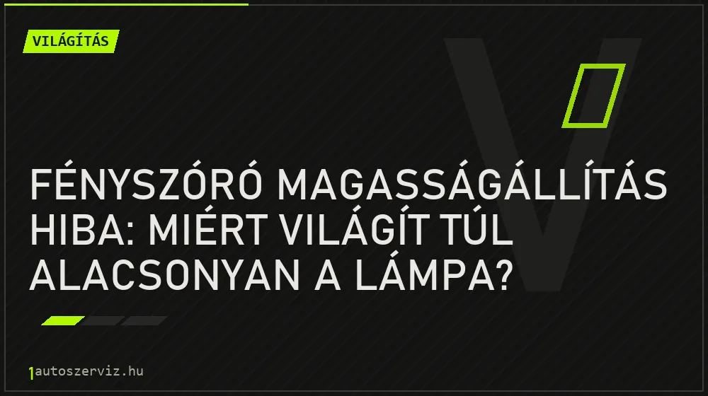 Fényszóró magasságállítás hiba: Miért világít túl alacsonyan a lámpa? - Világítás, 1autoszerviz Óbuda