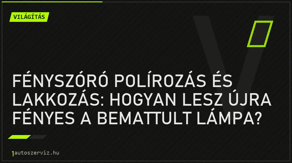 Világítás - Fényszóró polírozás és lakkozás: Hogyan lesz újra fényes a bemattult lámpa?
