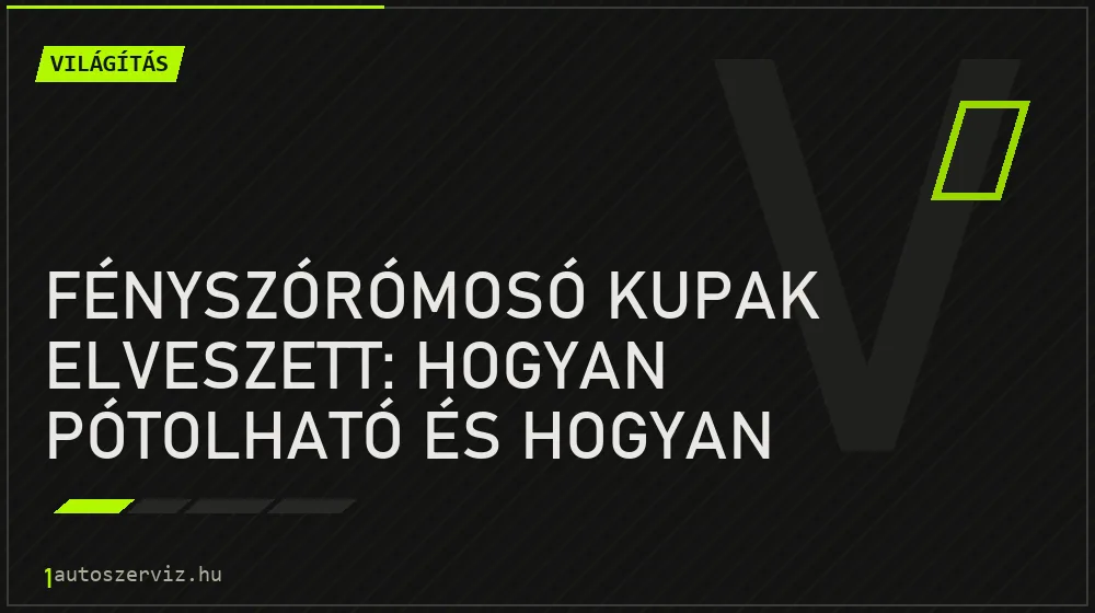 Fényszórómosó kupak elveszett: Hogyan pótolható és hogyan szerelhető fel? - Világítás