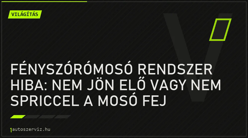 Fényszórómosó rendszer hiba: Nem jön elő vagy nem spriccel a mosó fej - Világítás